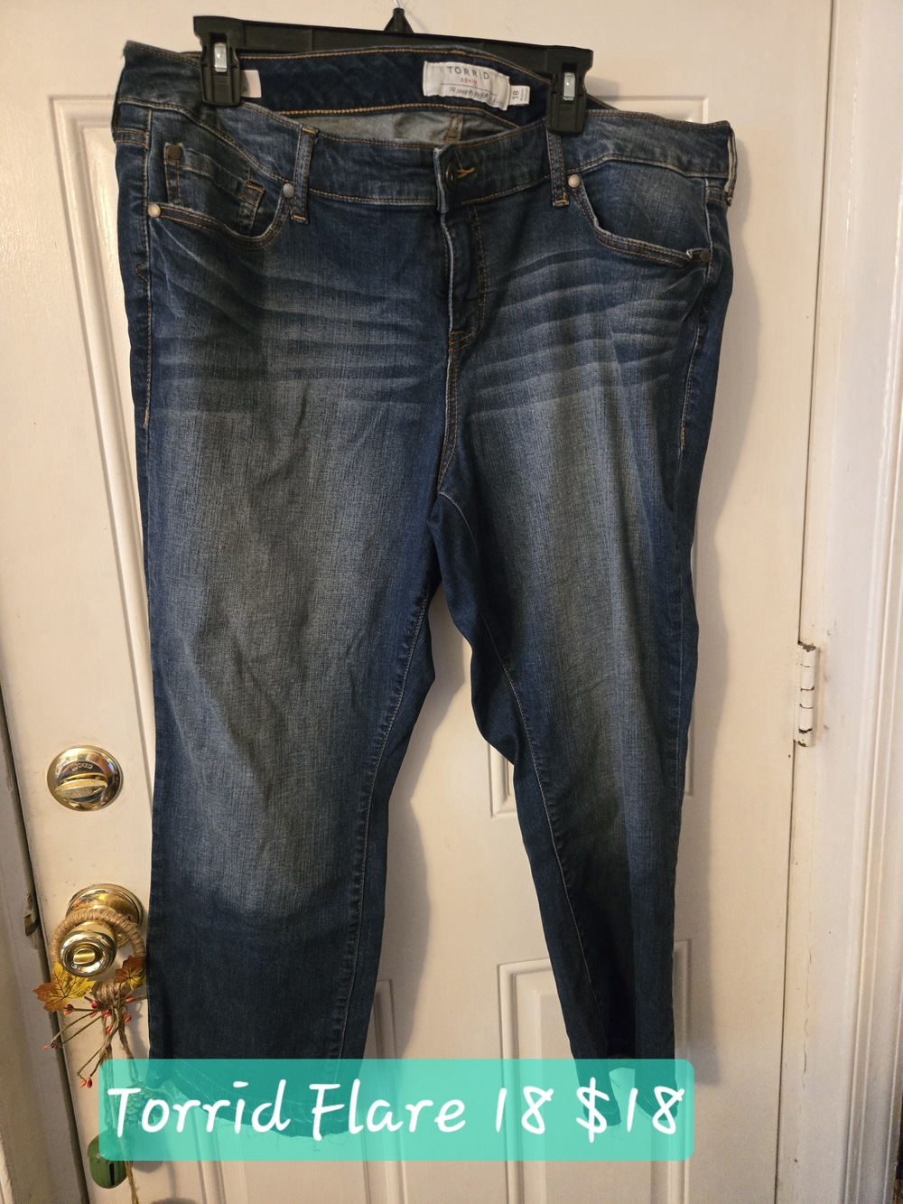 torrid Distressed Medium Blue Flare Jeans